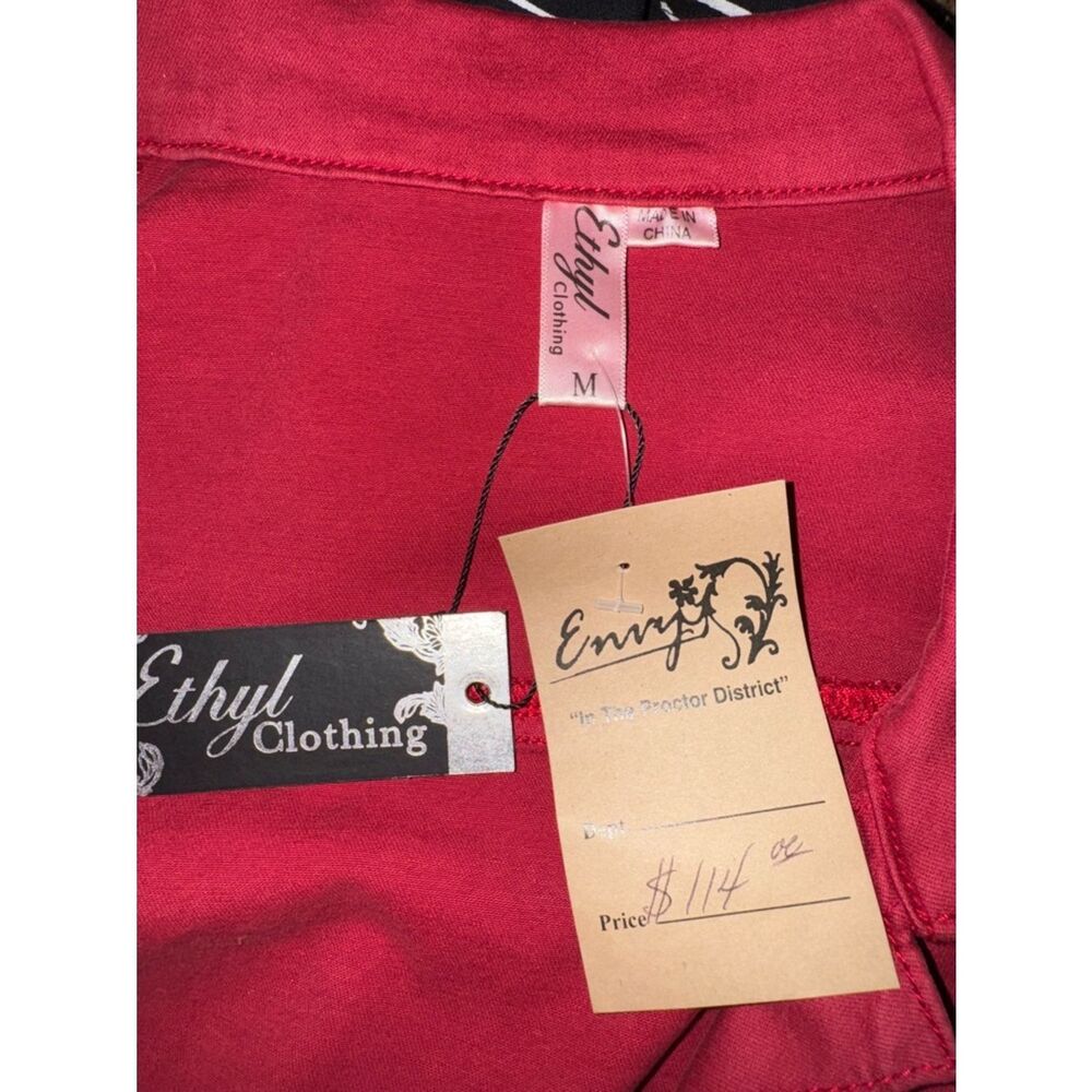 Red Button-Up Denim Jacket - Picture 13 of 13